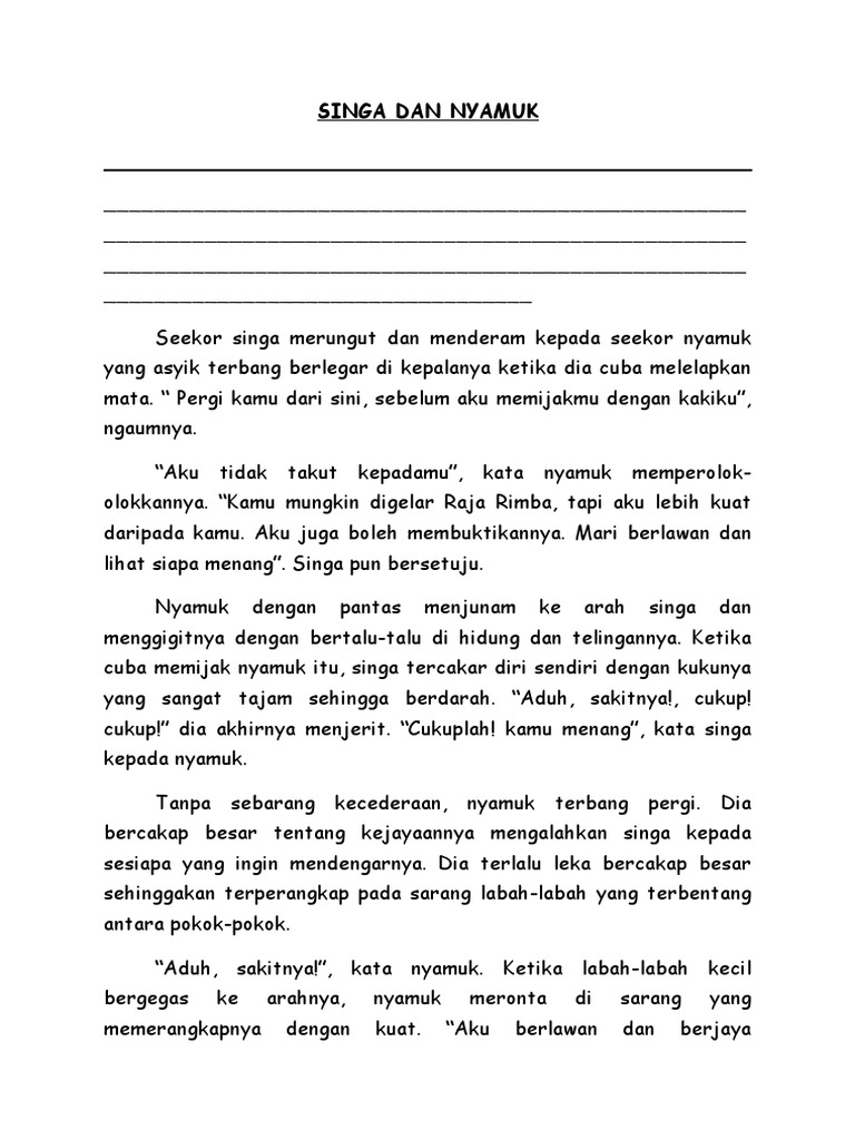 Singa Dan Nyamuk Pdf
