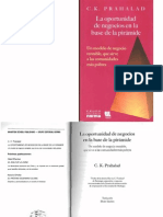 Prahalad La Oportunidad de Negocios en La Base de La Piramide