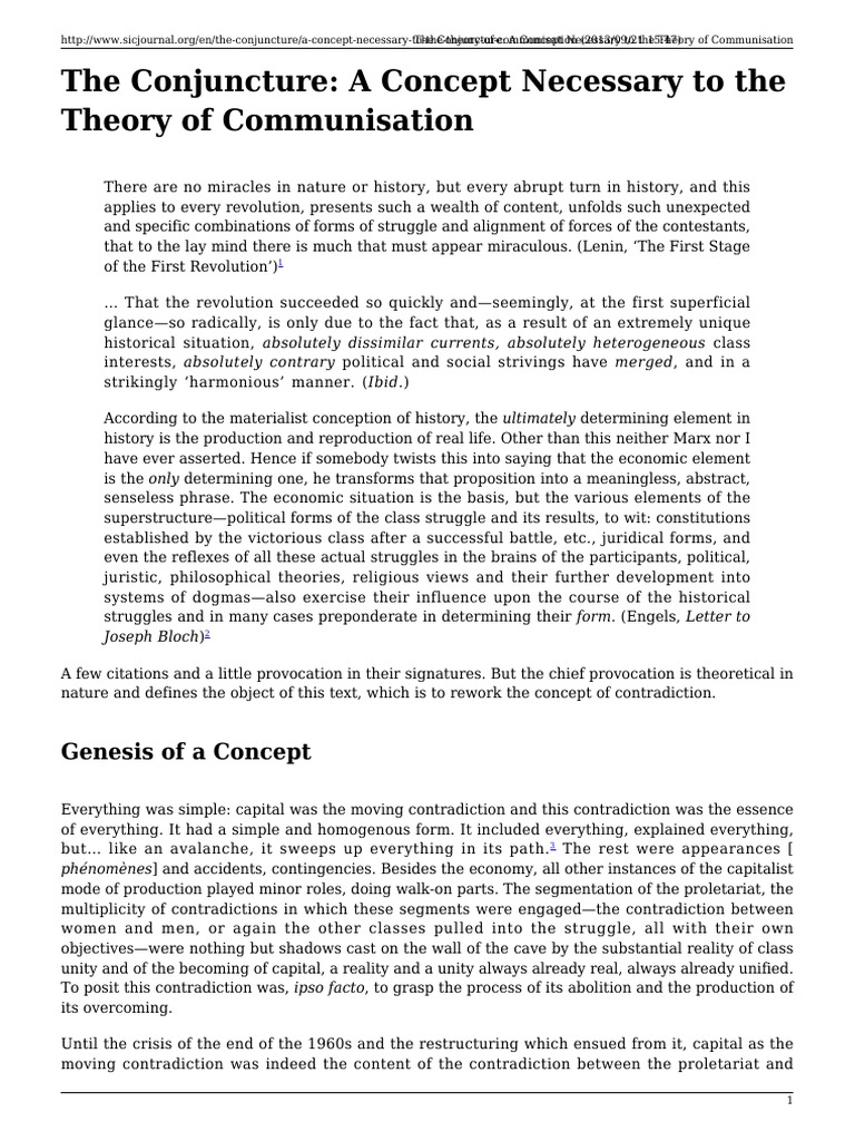 Understanding Conjuncture in Communisation Theory | PDF | Ideologies ...