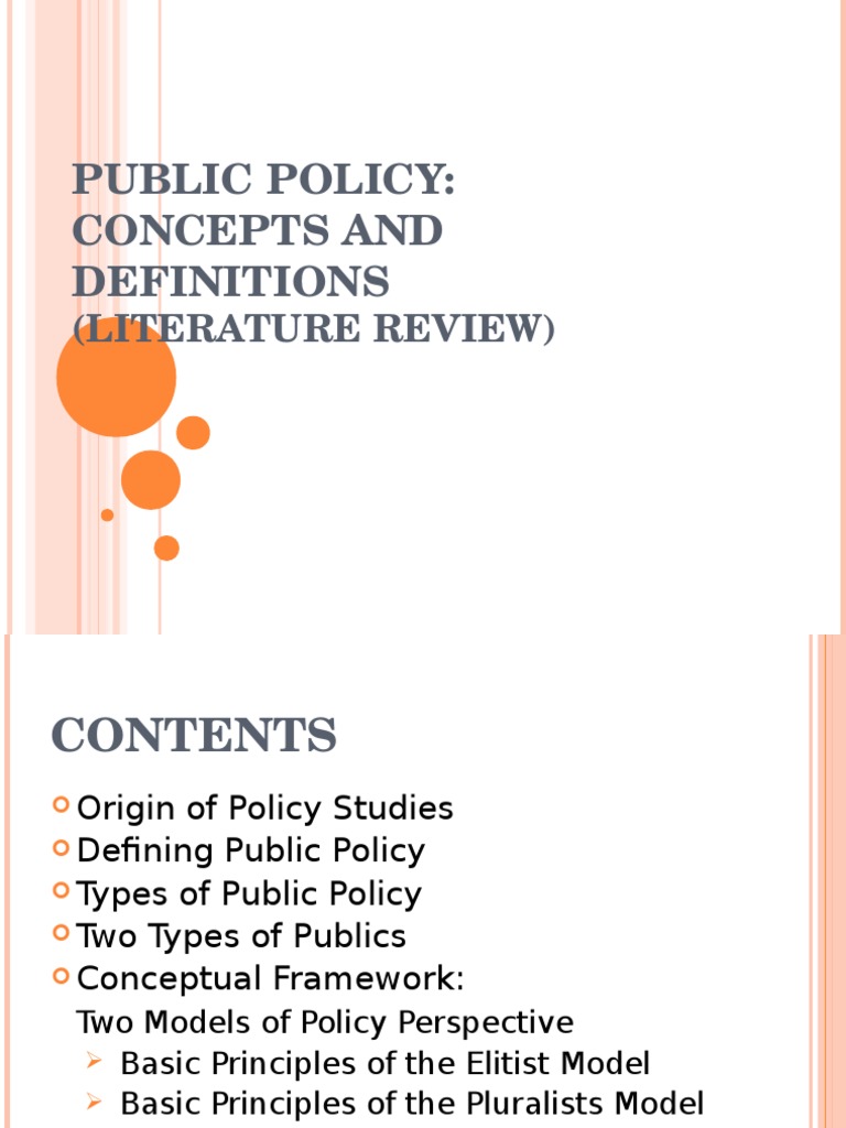 public policy literature review