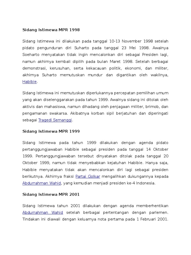 Sidang Istimewa Mpr 1998