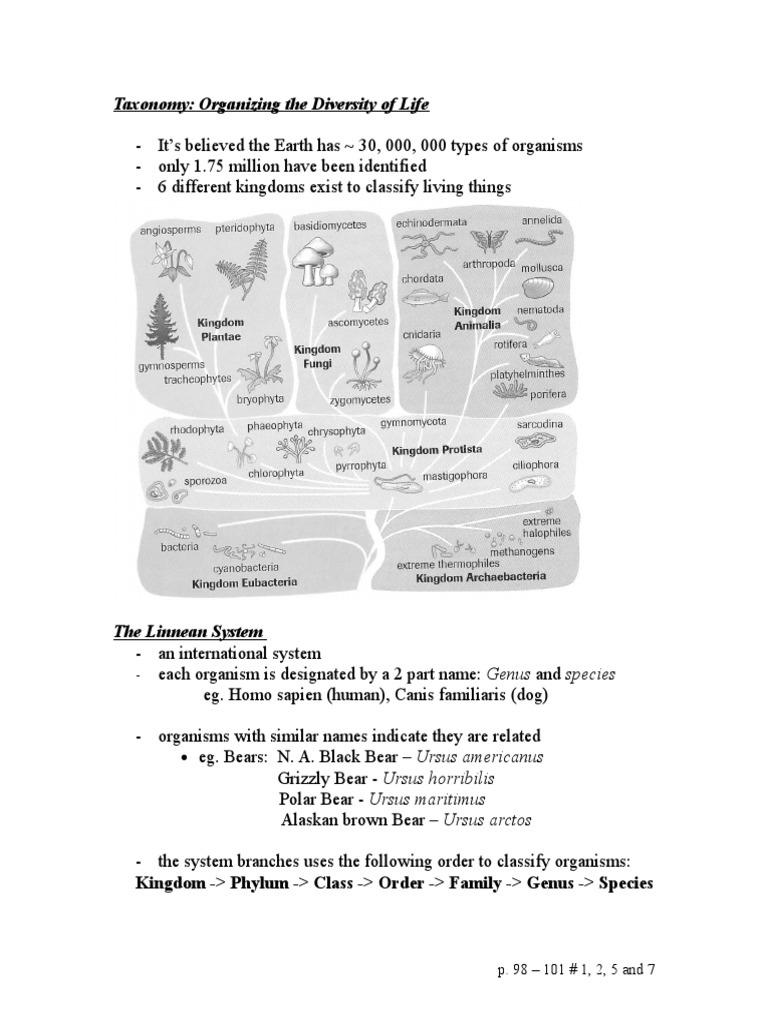 Understanding Taxonomy of Life Forms | PDF