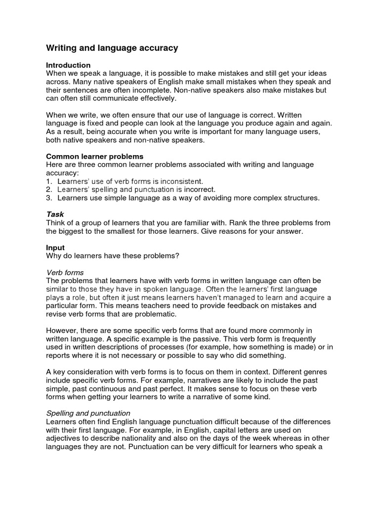 Enhancing Linguistic Accuracy in Writing | PDF | English Language ...