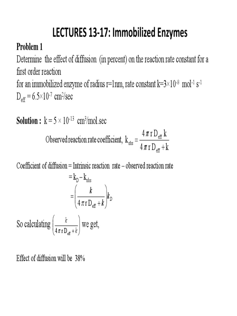 Enzyme Diffusion & Effectiveness | PDF
