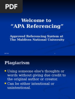 Welcome To: "APA Referencing"