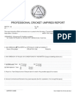 Cricket Umpires Match Report