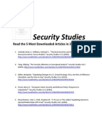 Security Studies: Read The 5 Most Downloaded Articles in 2011 For Free!