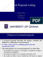 Research Proposal Writing: Geog 366 J.A Yaro