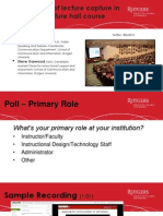 Effective Use of Lecture Capture: Lessons From A Large Lecture Hall Course Project (259010349)