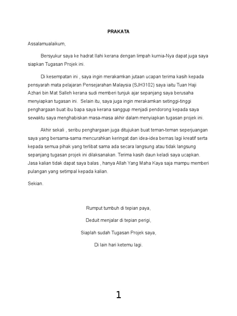 Prakata Senarai Kandungan Pdf