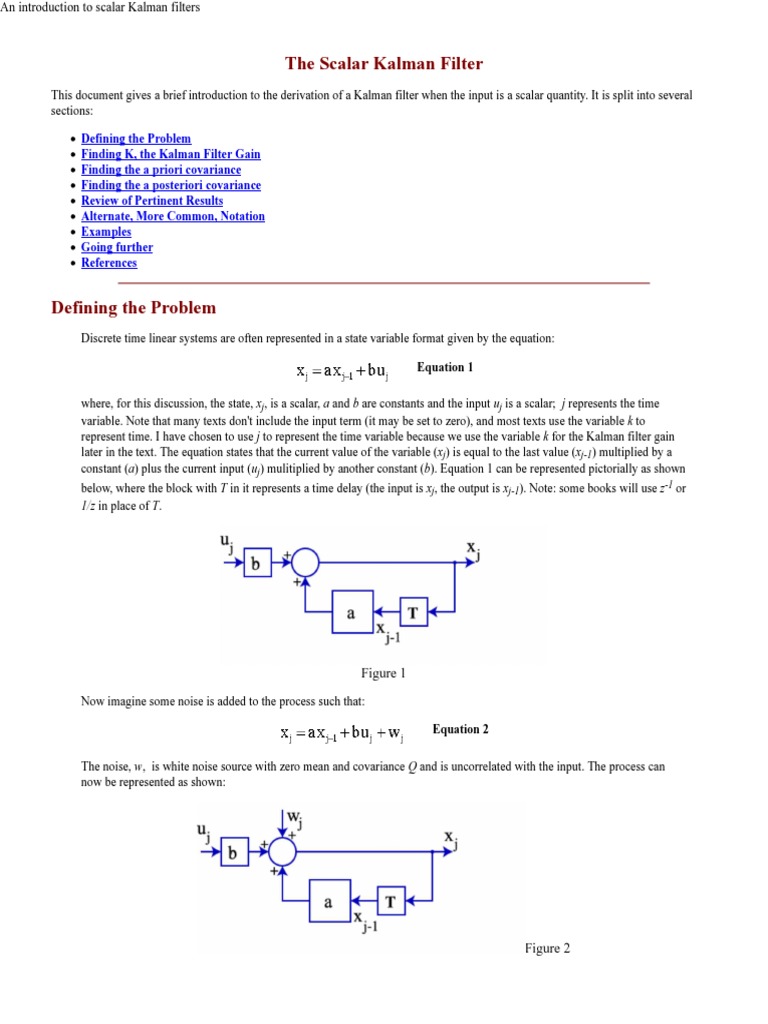 Scalar Kalman Filter Overview | PDF | Kalman Filter | Covariance