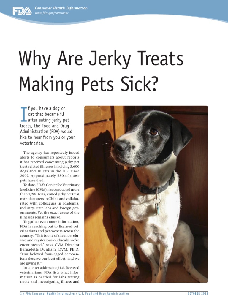 Why Are Jerkey Treats Making Pets Sick PDF Food And Drug