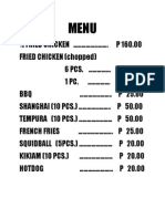 Menu - Mam Jen