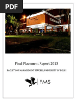 Placement Report 2013