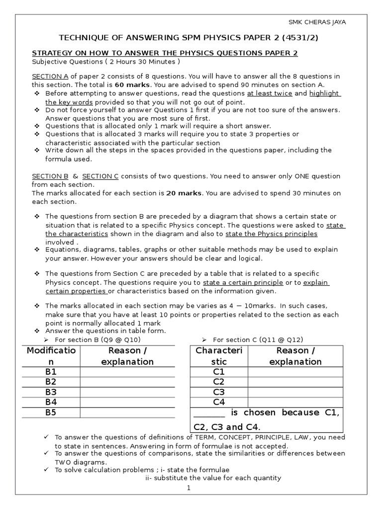 Format Fizik Kertas 2 Download Free Pdf Applied Mathematics Physics