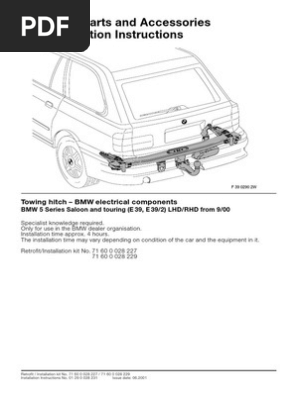BMW E39 Towing Hitch | PDF | Electrical 