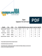 Alta Pressão - Preçario