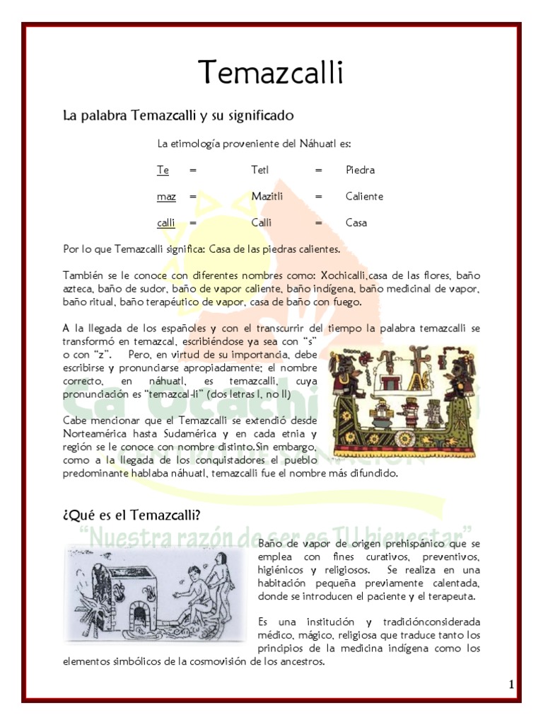 Significado y beneficios del Temazcal | PDF | Ciencias de la Salud ...