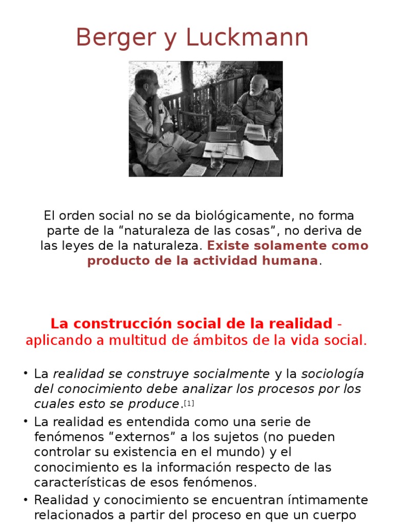 Hoy Berger Y Luckmann Pdf Realidad Conocimiento