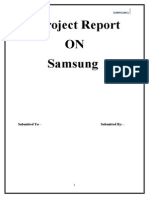 Project Report ON Samsung: Submitted To: - Submitted By