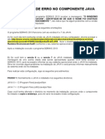 Erro Instalacao JAVA-Roteiro Para Correcao