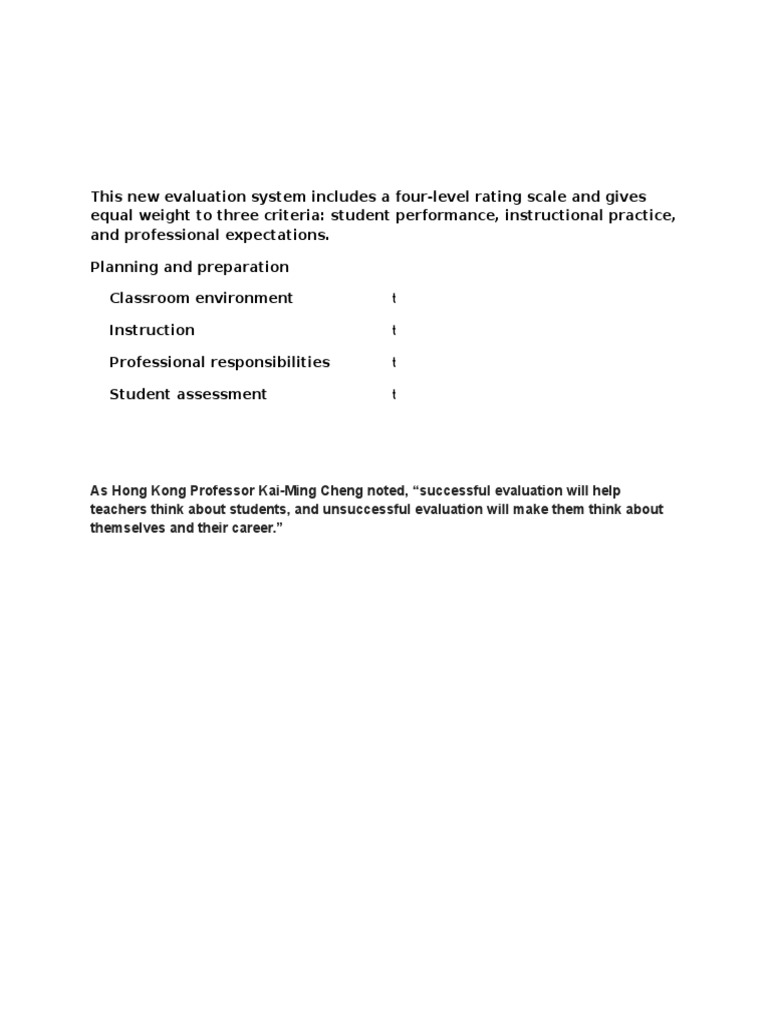Four-Level Teacher Evaluation System | PDF | Career & Growth | Business