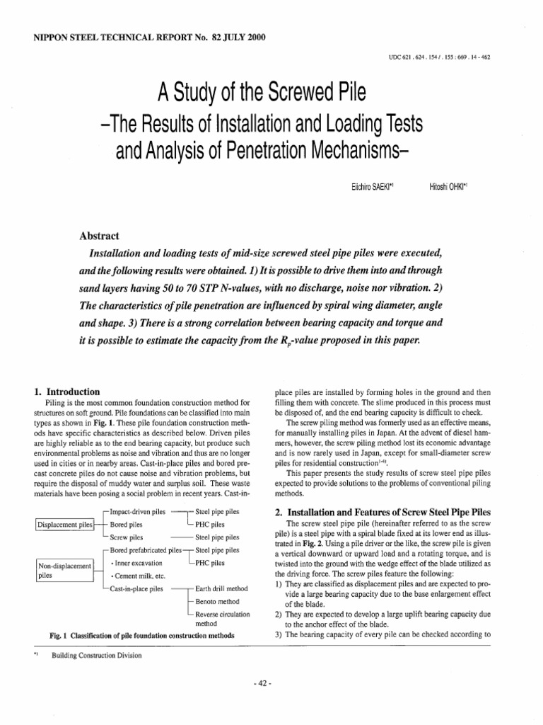 Screw Pile Load Testing | PDF