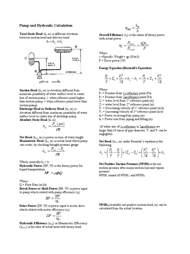 Hydraulic Pump Calculation Guide | PDF | Pump | Viscosity