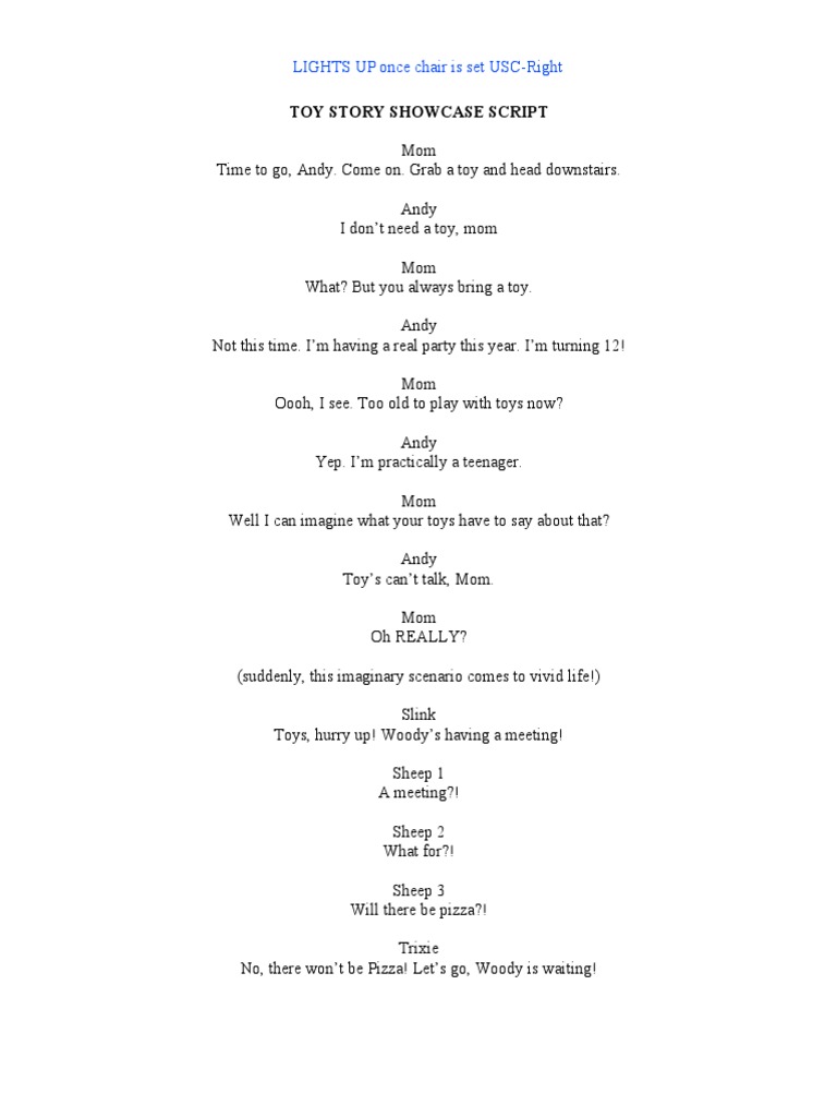 Toy Story 2 Script Pdf