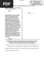 Gardendale BOE Sues Jefferson County BOE Over Gardendale Split