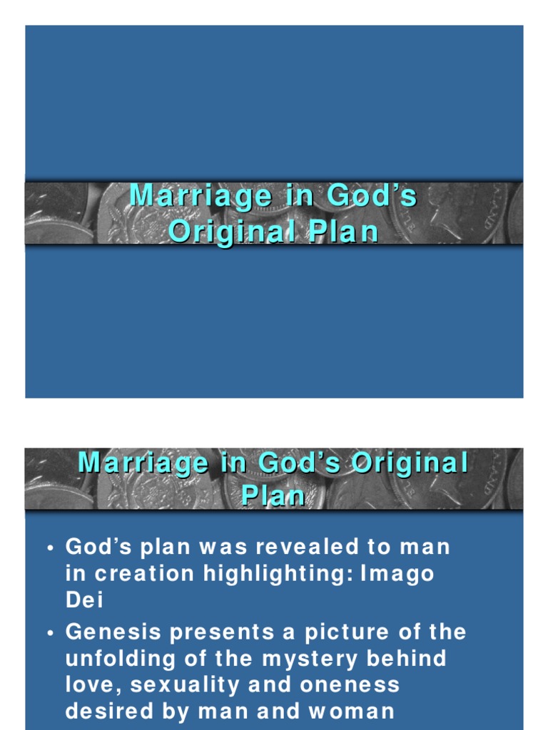 Marriage in God's Original Plan PDF PDF Genesis Creation Narrative