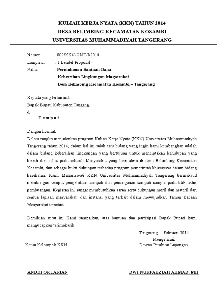 Proposal Kebersihan Lingkungan