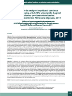 Eficacia Analgesia Epidural Continua Bupivaciana y Fentanylo