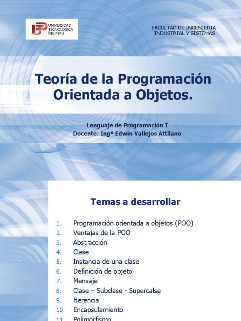 Teoría de La Programación Orientada a Objetos Objeto
