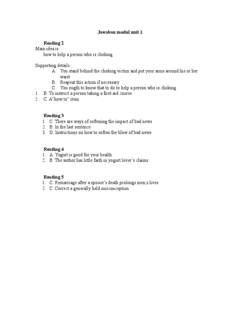 Jawaban Modul Unit 1 | PDF