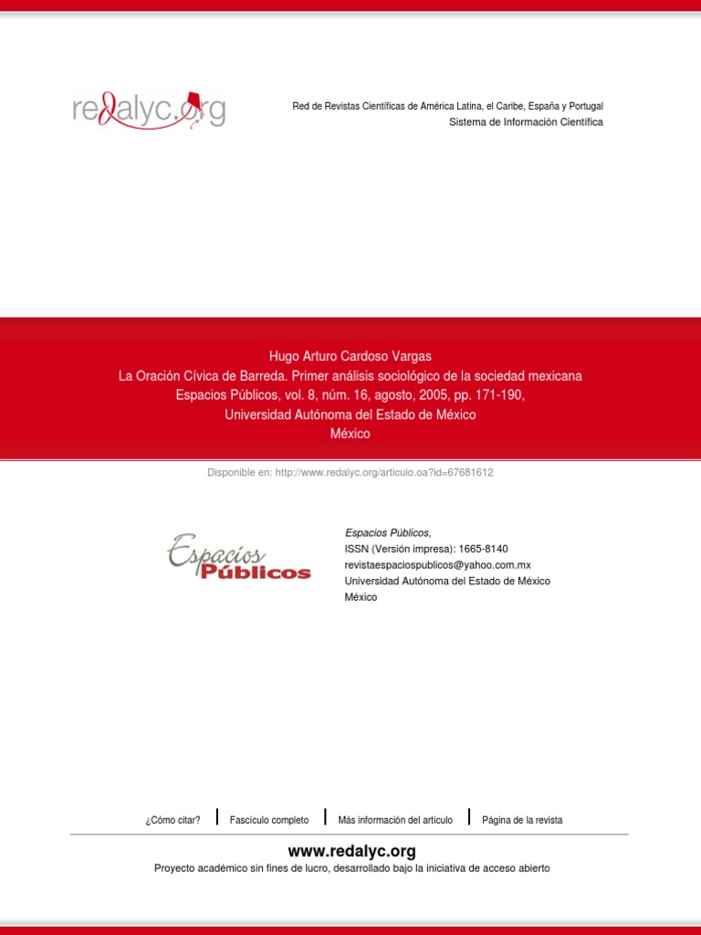 Oracion Civica Gabino Barreda PDF México Science