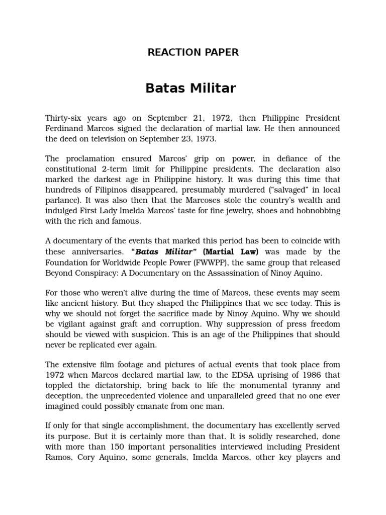 Batas Militar | PDF | Injustice | Social Institutions