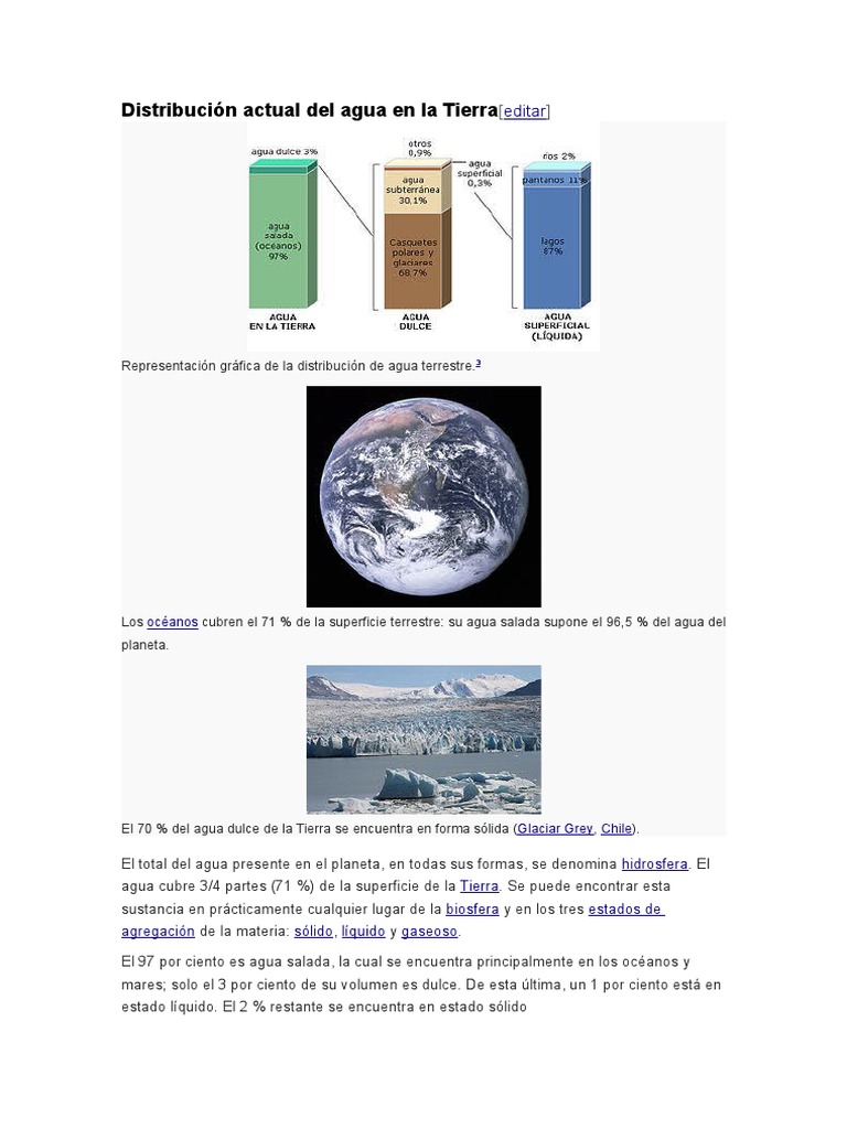 Distribución del Agua en la Tierra | PDF