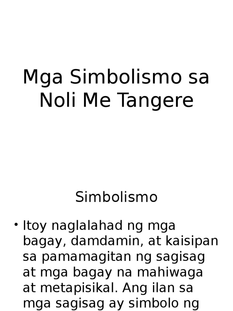 Mga Simbolismo Sa Noli Me Tangere Pdf