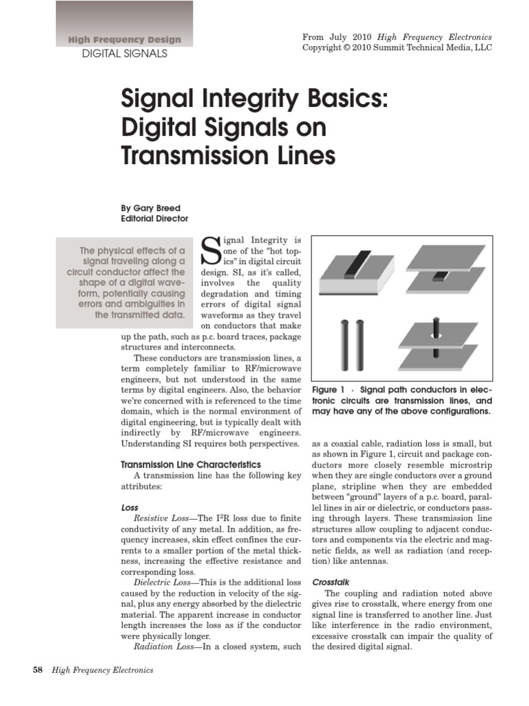 Signal Integrity Basics | PDF | Electrical Impedance | Transmission Line