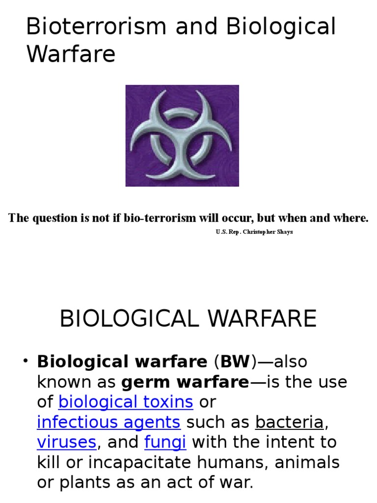 Bioterrorism and Biological Warfare PDF Biological Warfare Microbiology