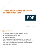 Types and Sources of Errors in Statistical Data