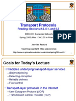 Transport Protocols: Reading: Sections 2.5, 5.1, and 5.2