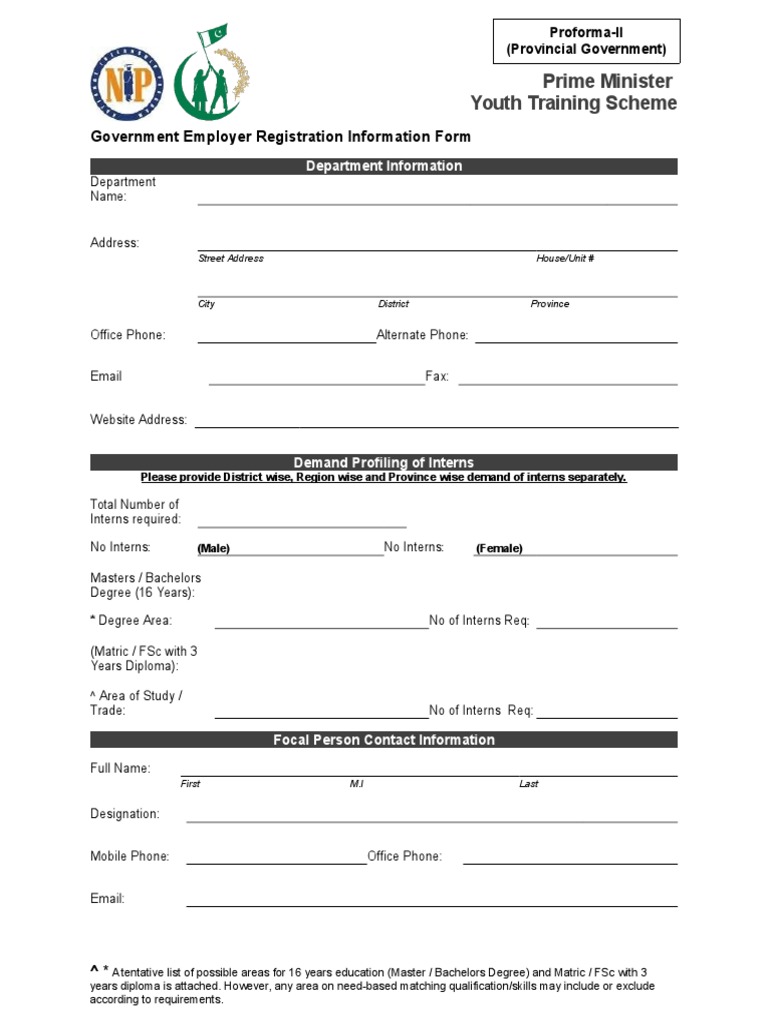 Proforma For Provincial Govt | PDF | Bachelor's Degree | Academic Degree