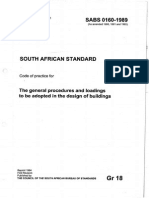 SANS 10160-1989 The General Procedures and Loadings To Be Adopted in The Design of Buildings