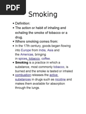 Definition and Effects of Smoking | PDF | Tobacco Smoking
