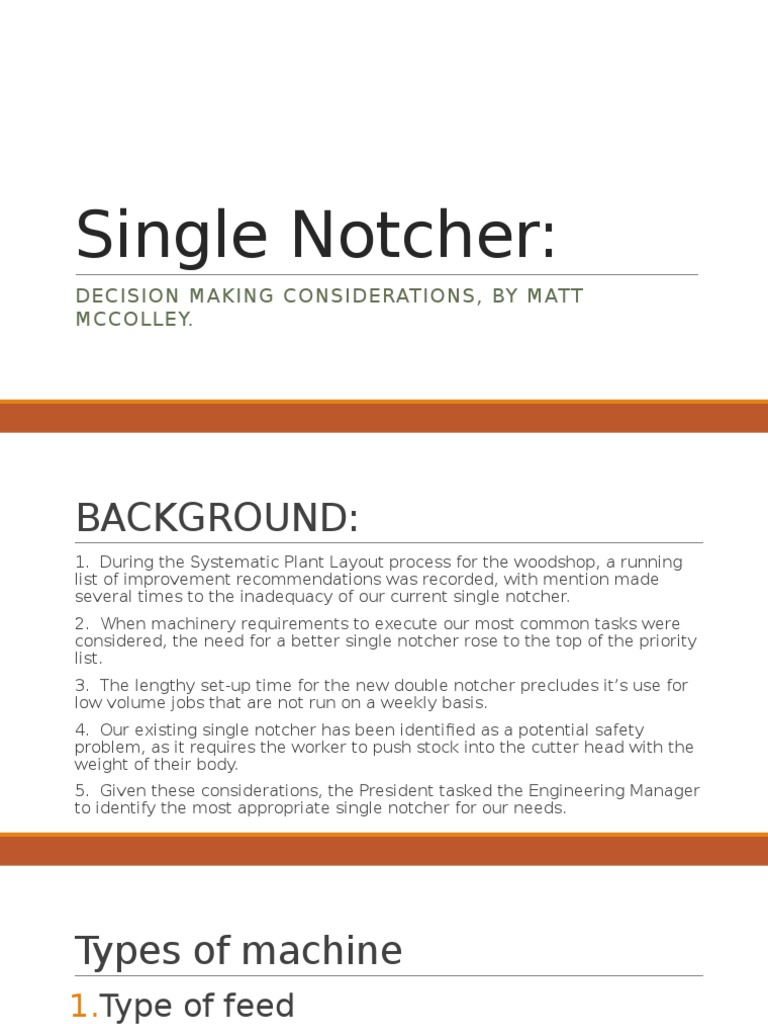 Optimal Single Notcher Selection Guide | PDF