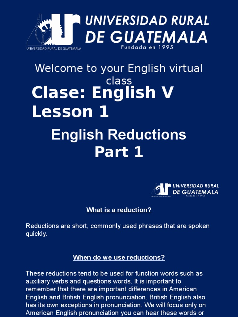 Ingles 5 Clase 1 Reductions Part 1 | PDF | English Language | Style ...