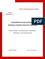 Acei Working Paper Series: Anchoring or Loss Aversion? Empirical Evidence From Art Auctions