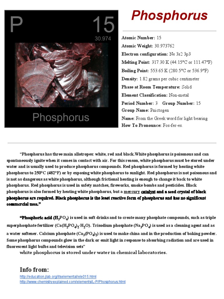 Phosphorus | PDF | Science & Mathematics